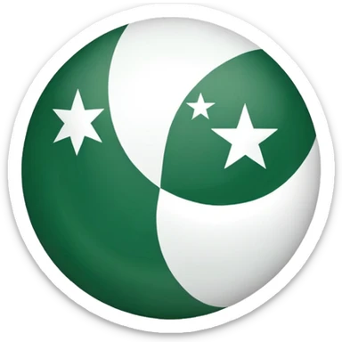 Pakistan countryball, green with white crescent and star sticker