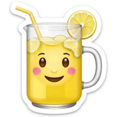 Emoji drinking lemonade sticker