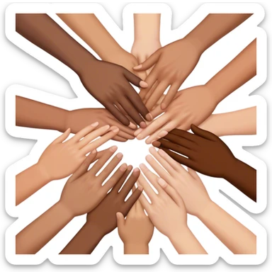 Hands in huddle sticker