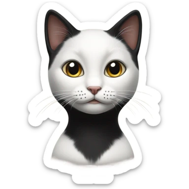 Black females kitty with small white patch on the front of her neck  sticker