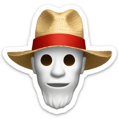 Strawhat with red strap sticker