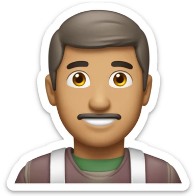 crear un choripan aminado bonito congiendo unas papas a la francesas  sticker