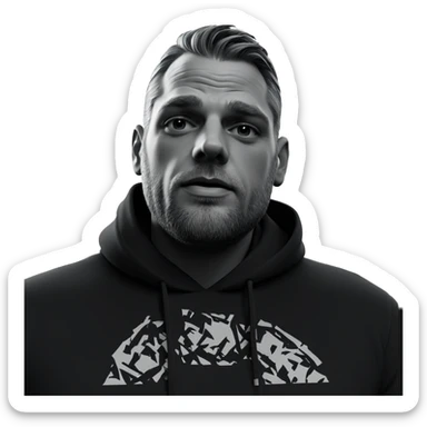 monochrome portrait of a man sticker