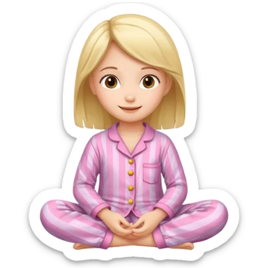 girl kid wearing cure pyjama sitting sticker