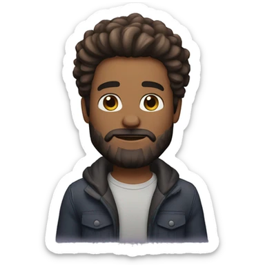 Dusk skin tone with full beard and meduim hair sticker