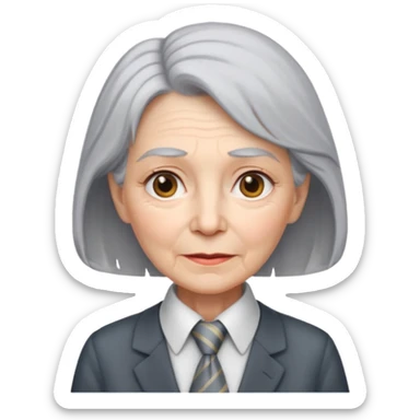 old woman with Necktie sticker