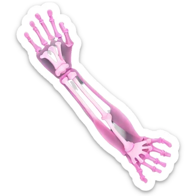 X-ray arm pink sticker