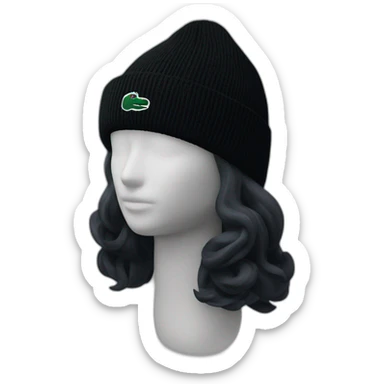 Black giro lacoste beanie with lacoste sticker