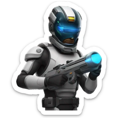 Sci-fi with Laser Gu sticker