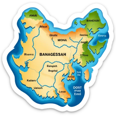 Bangladesh map  sticker