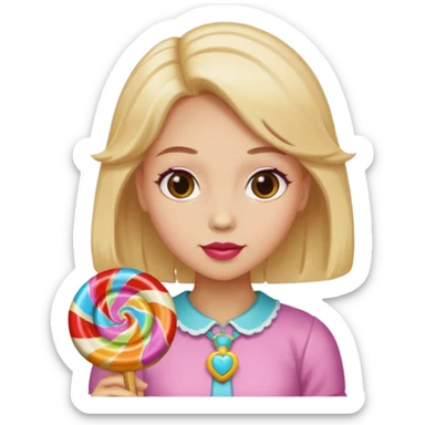 single charactarized personified candy sweet treat with single hair color and accessories sticker