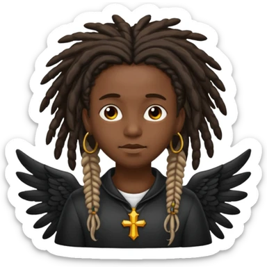 angel negro y rastas sticker