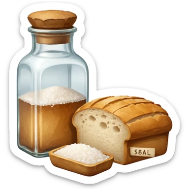  a one victorian bottle of salt and a loaf of bread sticker