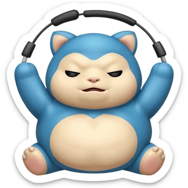 Snorlax con audífonos sticker