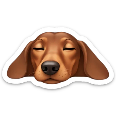Cute Lady brown Dachshund sleeping face up sticker