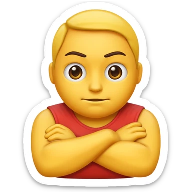 Mad emoji with arms crossed sticker