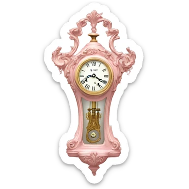 vintage rococo light pink clock sticker