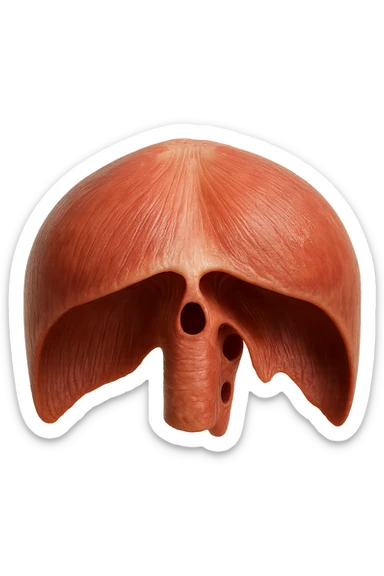 diaframma umano anatomico, iperrealistico 4k, isolato su sfondo bianco sticker