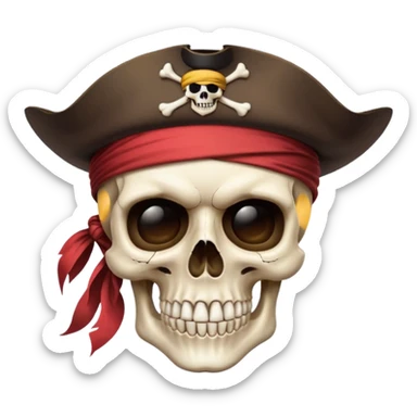 Minimal flat Straw Hat pirate skull, clean vector, bold outlines, pure black background, centered composition, crisp edges, 1:1 sticker