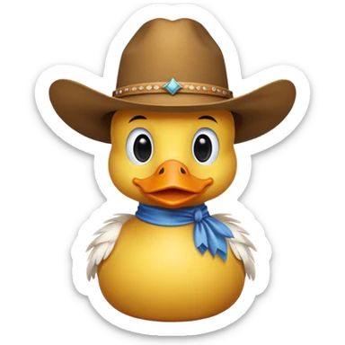 Duck wearing a cowboy hat sticker