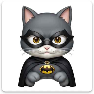 Cat in Batman costume sticker