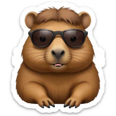capybara with dark stylish sunglasses sticker