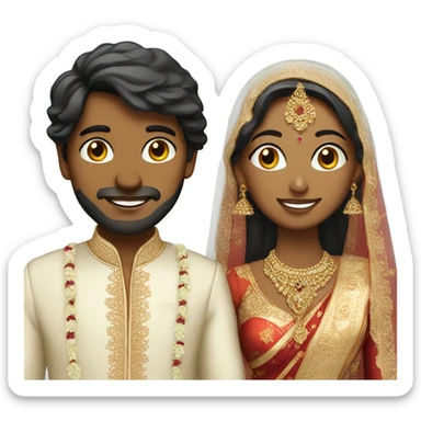 indian bride and groom sticker