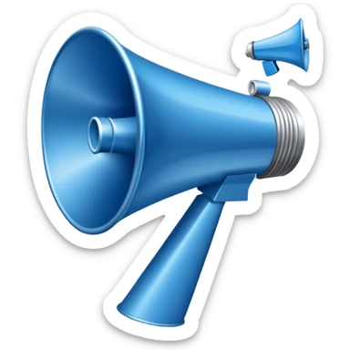 An icon featuring a megaphone, a press release, and a social media icon, symbolizing advertising and public relations. The design includes a billboard and communication network lines, representing brand promotion and media outreach. Transparent background highlights the power of communication. sticker