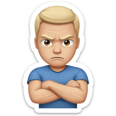 angry face with arms crossed sticker
