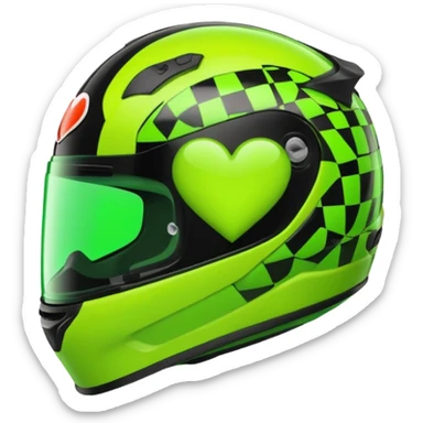 ate a Florecent green heart emoji as the same patterns as Lando Norris's helmet sticker