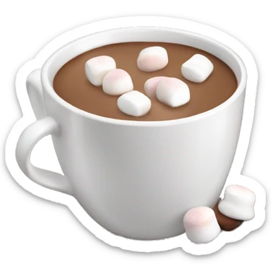 White mug with hot cocoa and marshmallows in it sticker