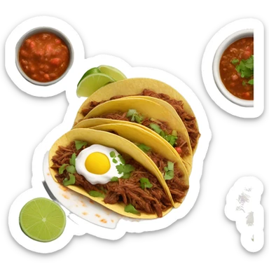 A plate of birria tacos with a side bowl of consume  sticker