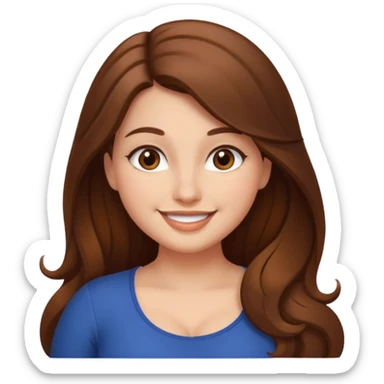 یه دختر با موهای بلند خورمایی رنگ چشما یکی گرد و شمکی اندامش تو پر sticker