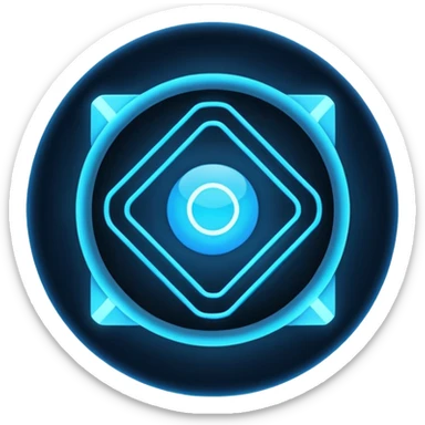 neon cyberpunk-themed icon representing personal agency sticker