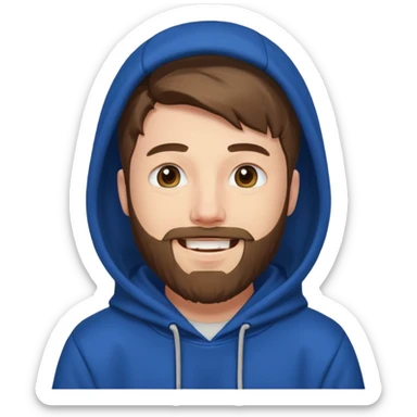 mr beast with a hoodie and beard sticker