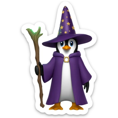 Penguin Wizard sticker