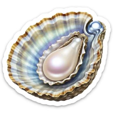 1 shaped pearl in shell  sticker