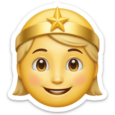 A smiling emoji with a golden halo above its head sticker