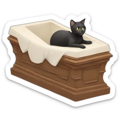 Cat banging on coffin sticker