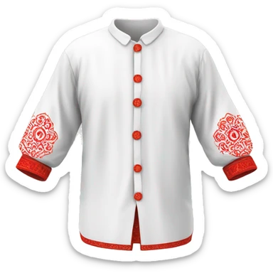  Shirt  vyshyvanka, white with red round embodiary on sleeves sticker