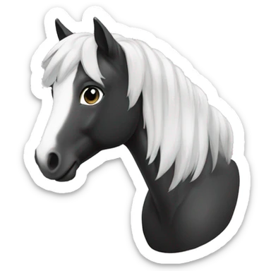 tête de poney petit avec des tâche blanc et noir sticker