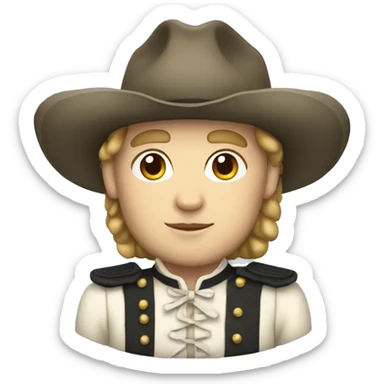 an american colonist, white skin, wearing a traditional uniform sticker