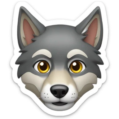 loup avec un chat sticker
