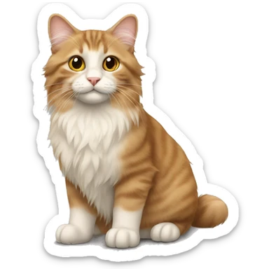 American-bobtail cat, long fur sticker