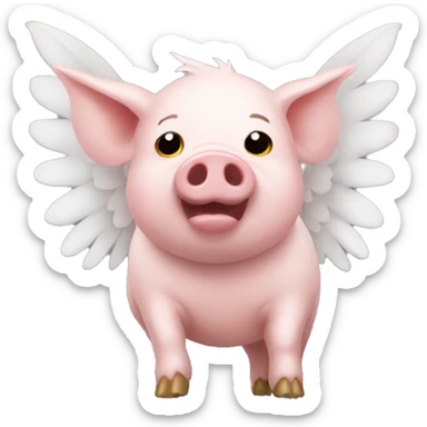 Pig with wings sticker