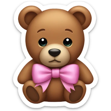 teddy bear with a bow sticker