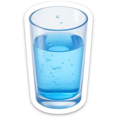 glass of water icon with transparent effects and realistic condensation in skeuomorphism style sticker