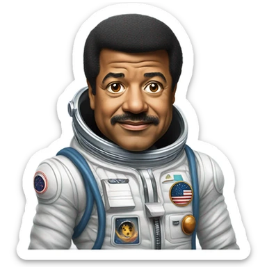 Neil deGrasse Tyson in a space su sticker