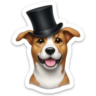 dog in top hat sticker