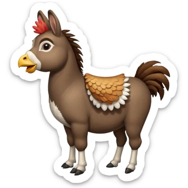 Donkey with a chicken on it sticker